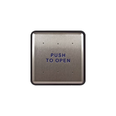 Norton Door Controls 532 6" Square Door Switch with Blue and White Letters and RF Stainless Steel 532